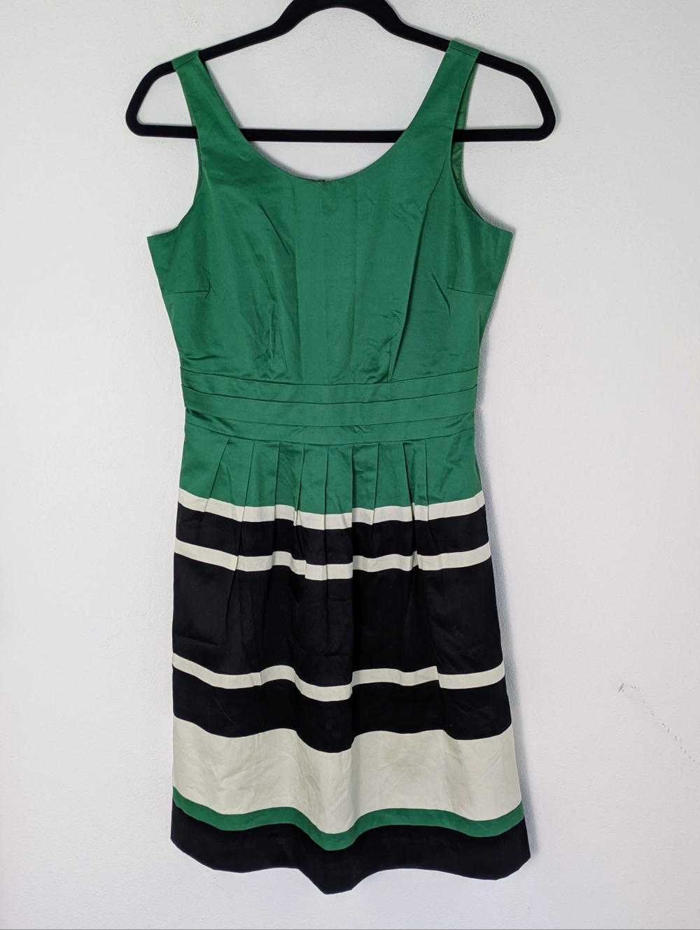 NWT The Limited Kelly Green Sleeveless Dress Sz 0 Green Stripes Fit And Flare